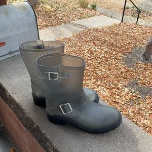 SixtySeven Outsider Womens Short Smoke Black Clear Rain Boots Size EUR 39